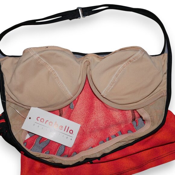 Vintage Carabella Heatwave Tankini Size 15/16 Fire Flames Midriff Swim Top NOS - Picture 3 of 7